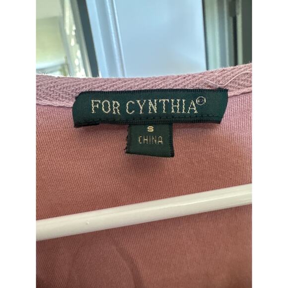 For Cynthia puff sleeved v neck high low soft pink knee length dress small - Picture 10 of 10